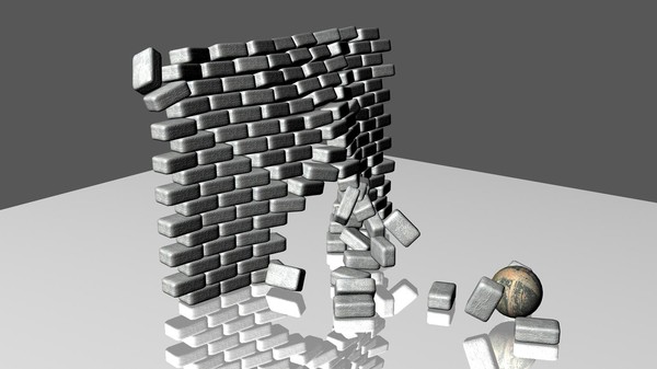 rigged collapsing wall 3d model - Block Wall Collapsing by Game Model Creations